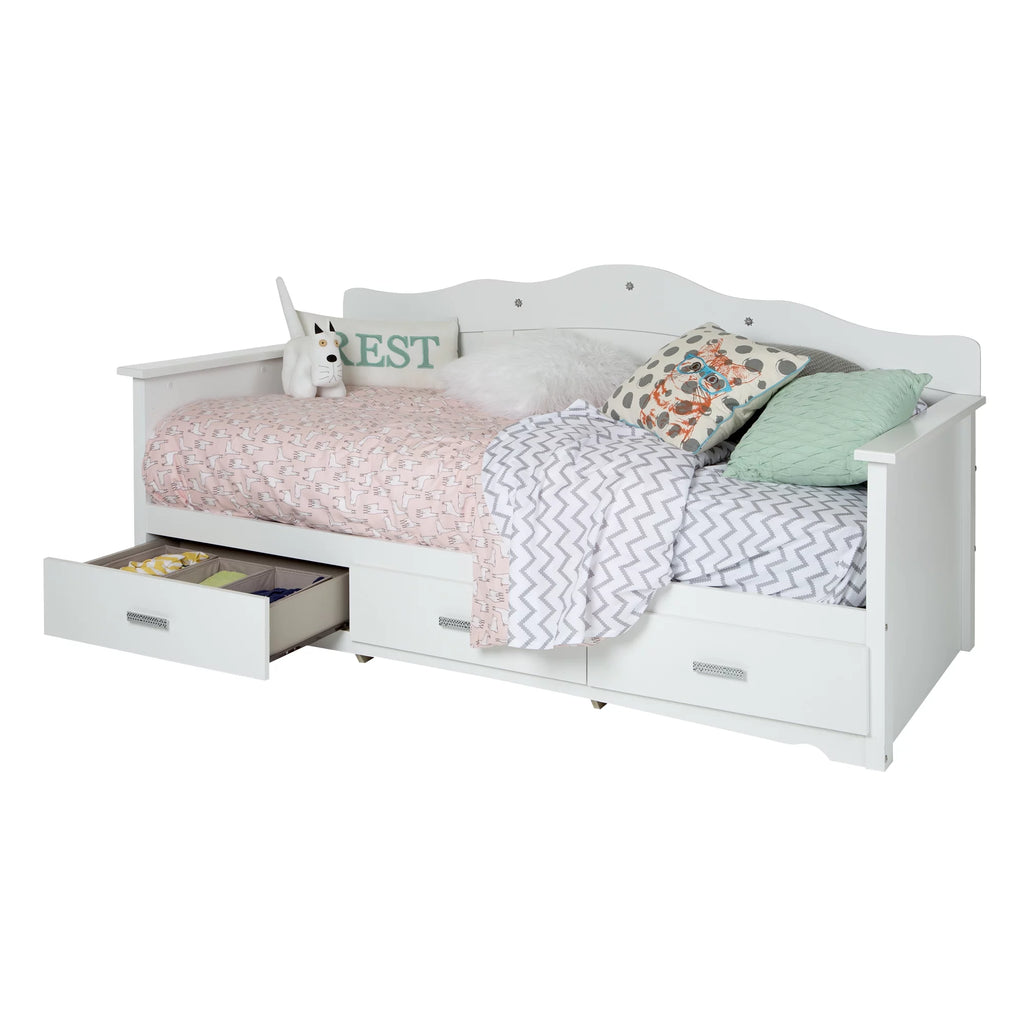 White Twin Daybed with Storage U693459