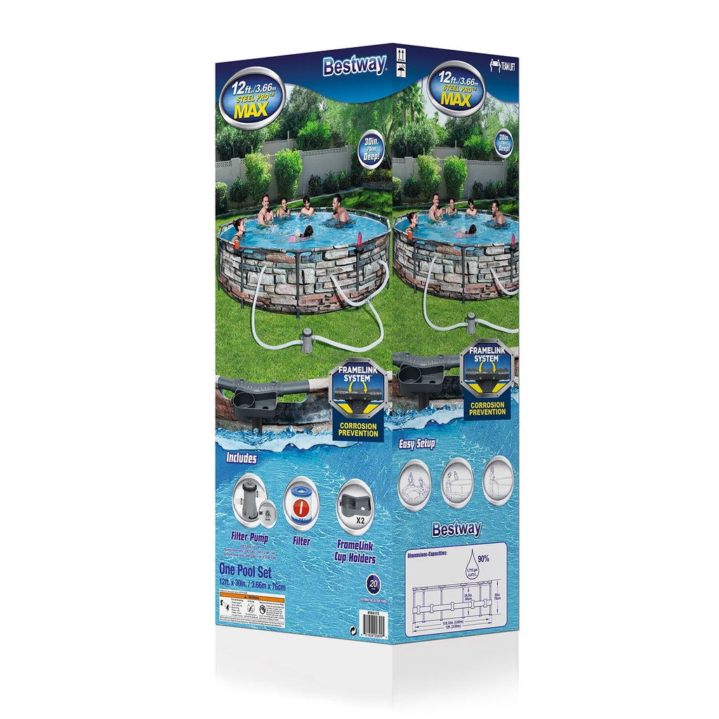 12' x 30" Round Above Ground Pool with Pump Q47997