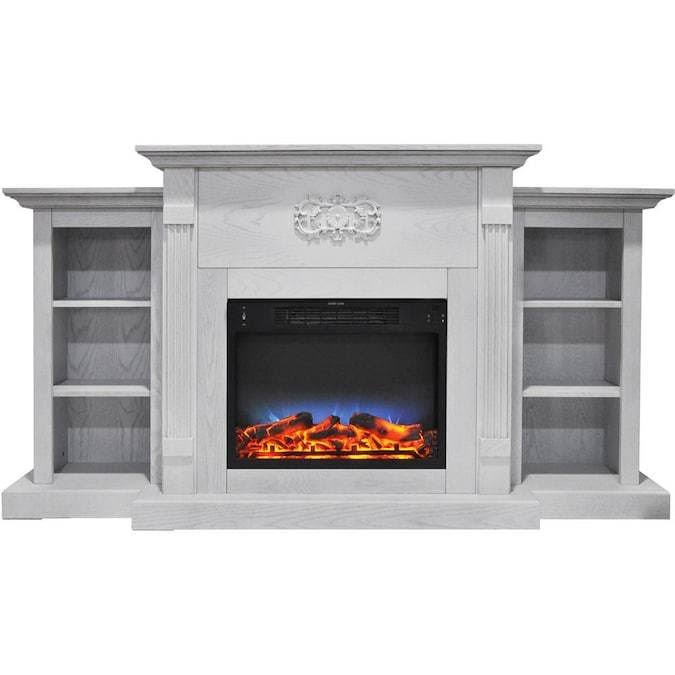 Mahogany Electric Fireplace with Built in Bookshelves P769