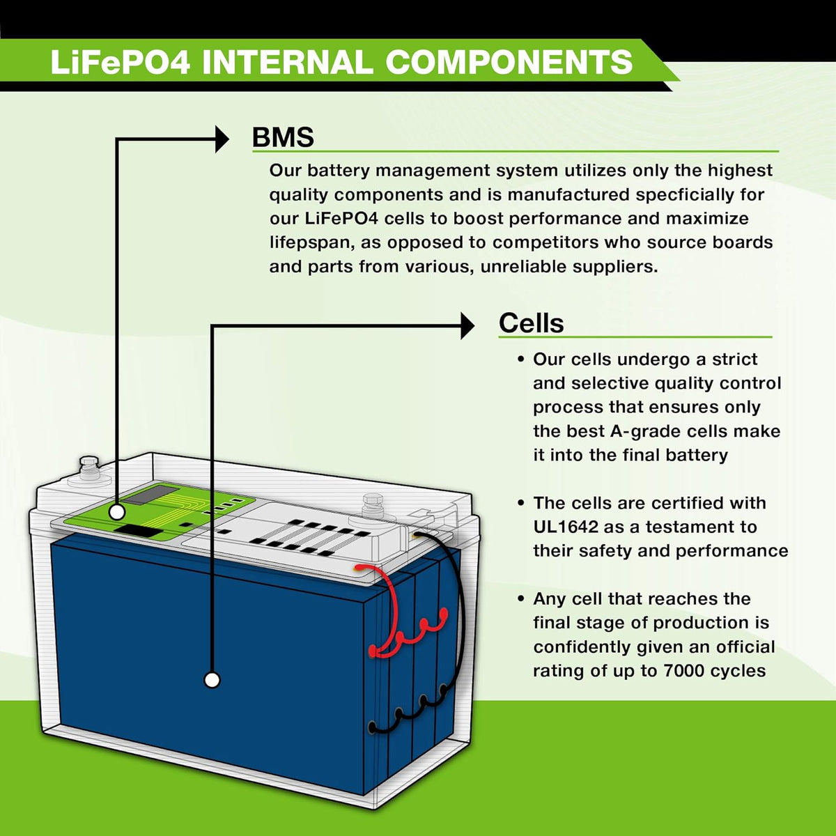 12V 100Ah Lithium LiFePO4 Deep Cycle Rechargeable Battery W52740