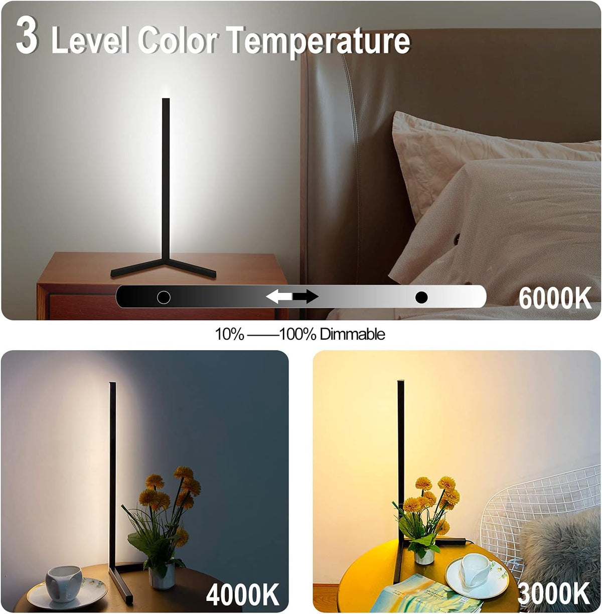 Compact RGB Dimmable LED Table Lamp Black Q194992