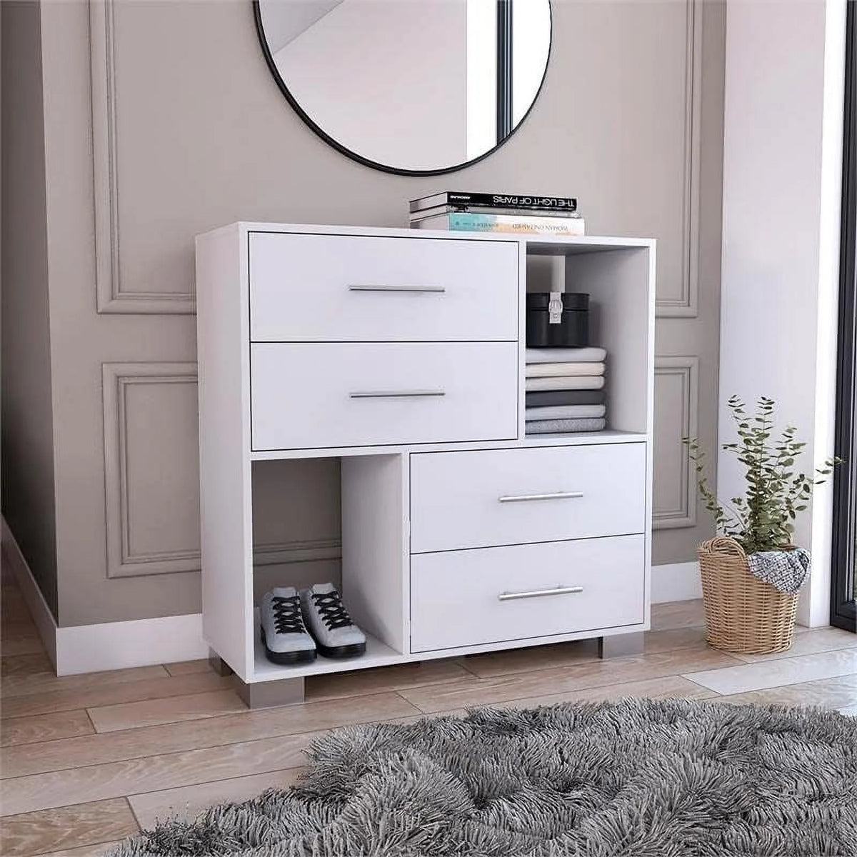 White Engineered Wood Dresser L28678