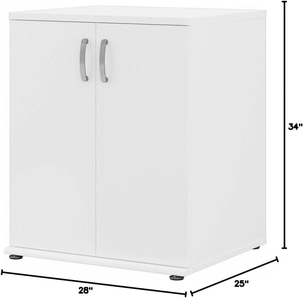 White Engineered Wood Laundry Room Cabinet with Doors C2862