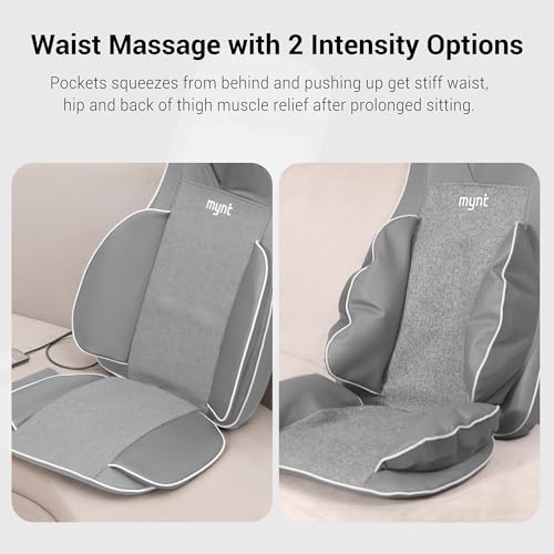 3D Shiatsu Neck and Back Massager with 10 Deep Kneading Nodes and Heat, Black D291594