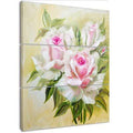 Pink Roses Oil Painting Print on Wrapped Canvas D795
