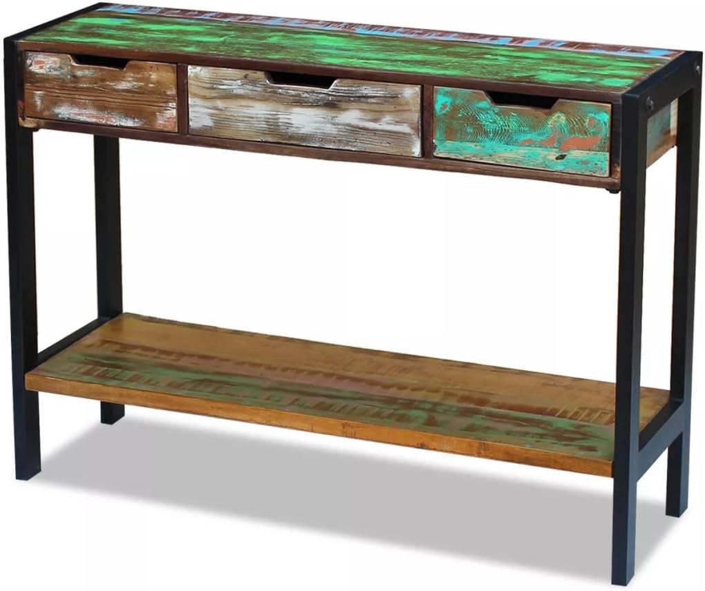 Solid Reclaimed Wood Sideboard with 3 Drawers Q155