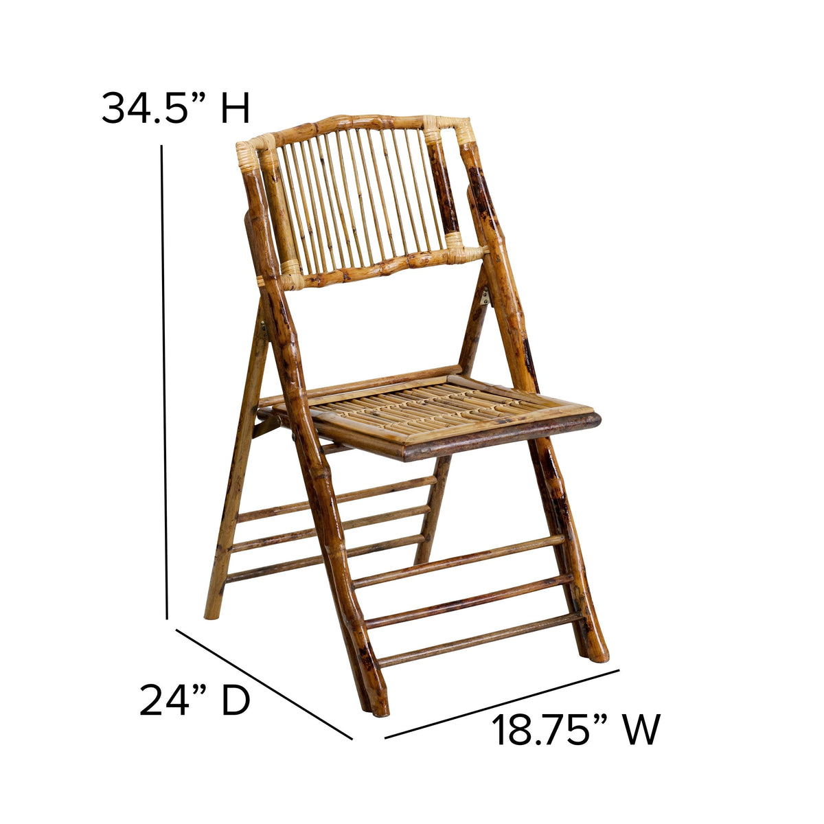 2 Pk Bamboo Wood Folding Chair G656