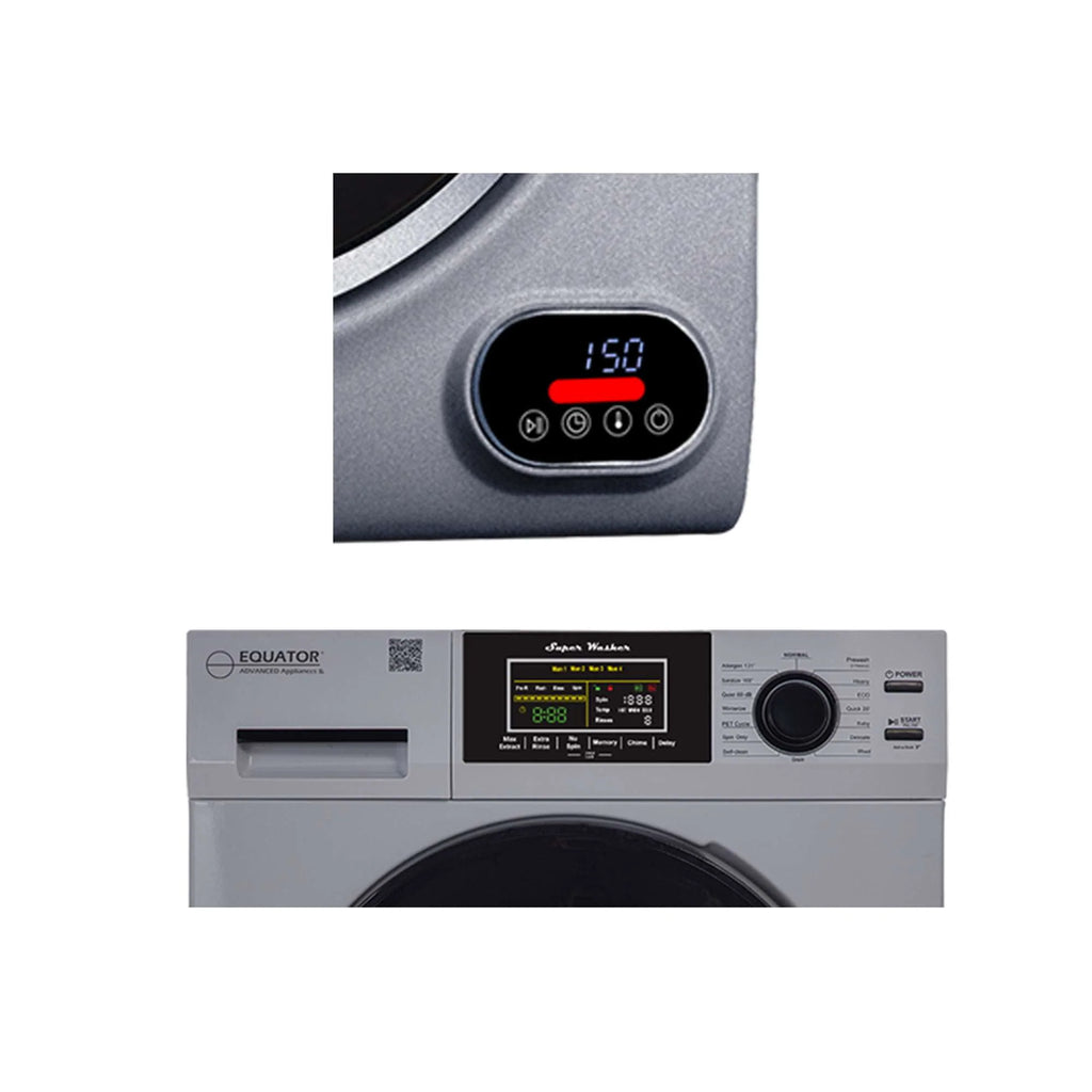 110V 1.6 cf Washer and 3.5 cf Vented Digital Dryer in Silver A355