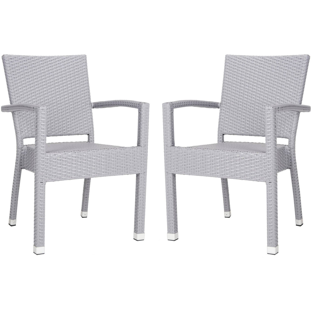 Stacking Arm Chair Grey Set of 2 V213