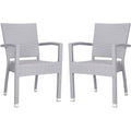 Stacking Arm Chair Grey Set of 2 V213