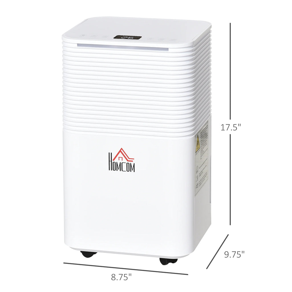 Portable Electric Dehumidifier with LED Display, 21pt/Day, White C11171
