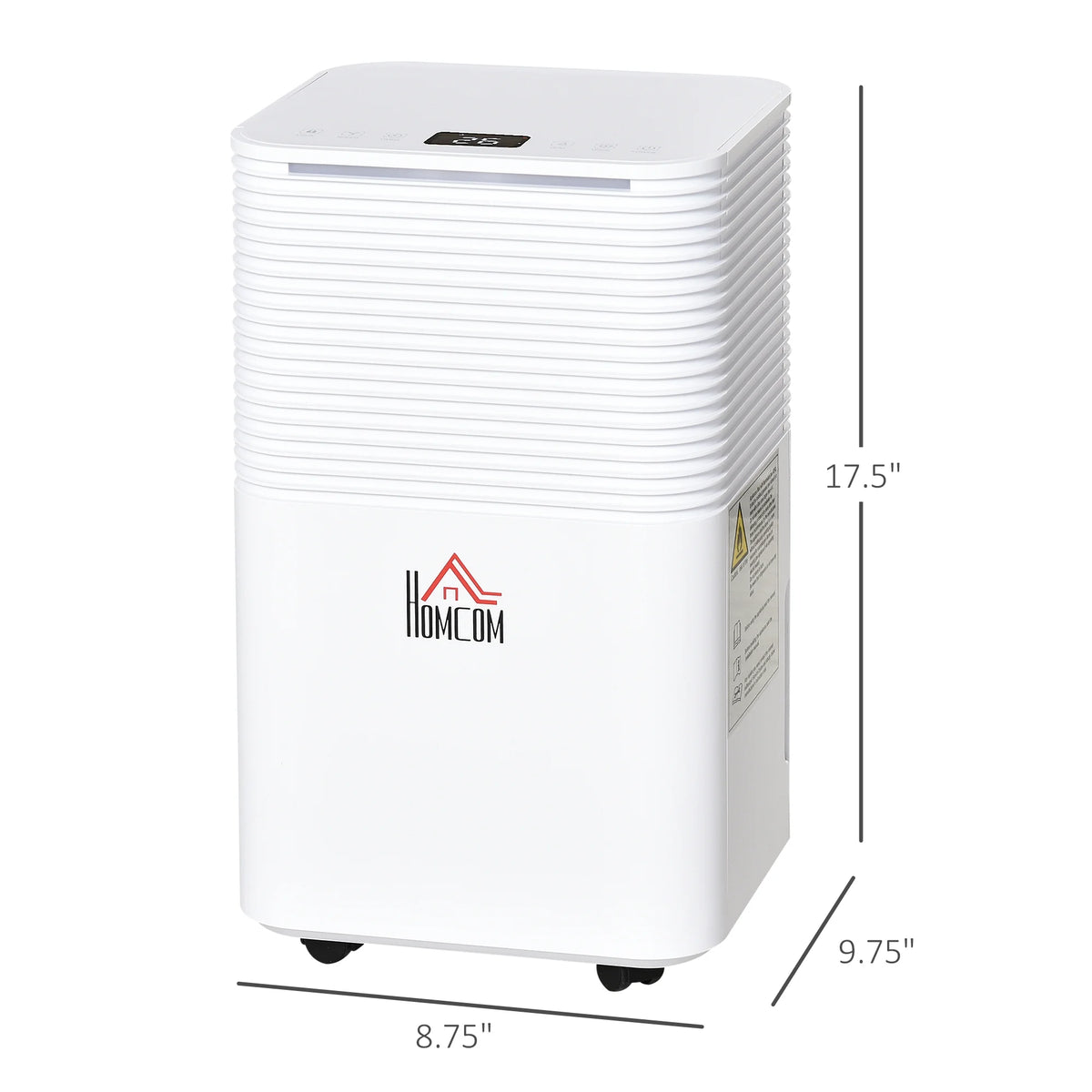 Portable Electric Dehumidifier with LED Display, 21pt/Day, White C11171