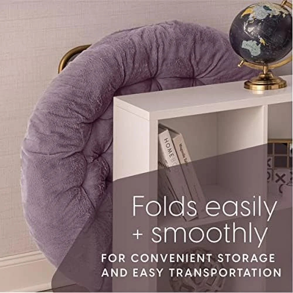 Pink Faux Fur Saucer Chair F22565