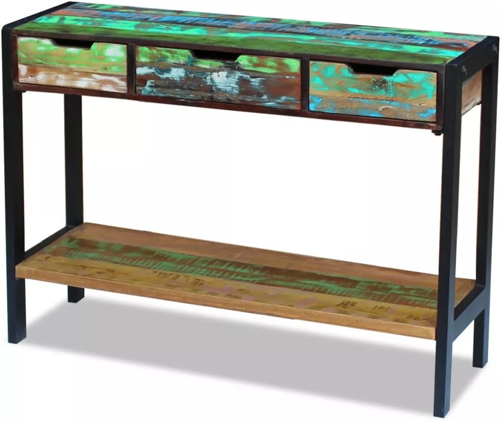 Solid Reclaimed Wood Sideboard with 3 Drawers Q155