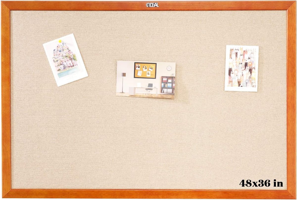 100% Wood Framed Canvas Wall Mounted Bulletin Board 48x36'' F18128