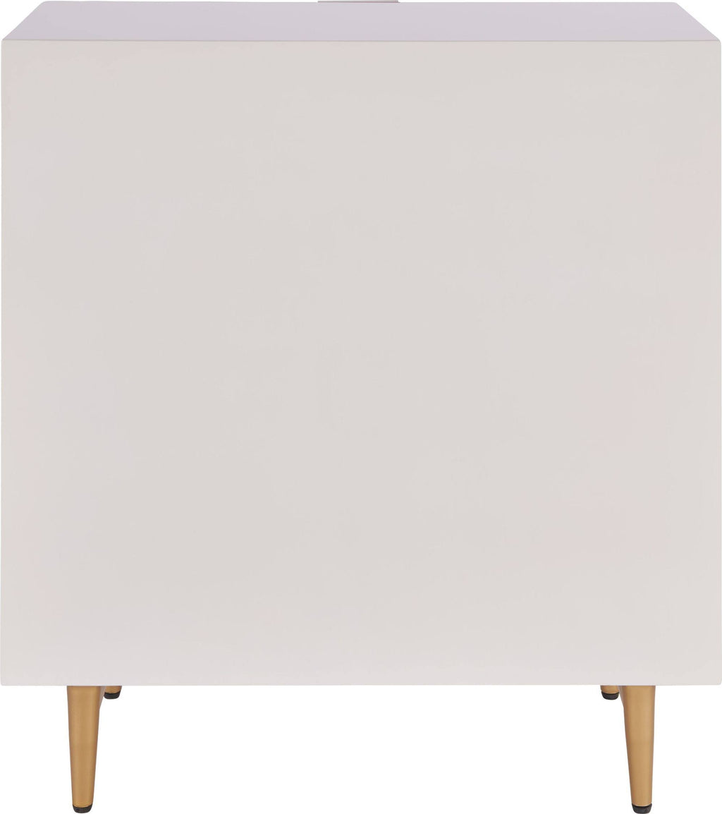 White 1-Drawer Geometric Small Cabinet D270