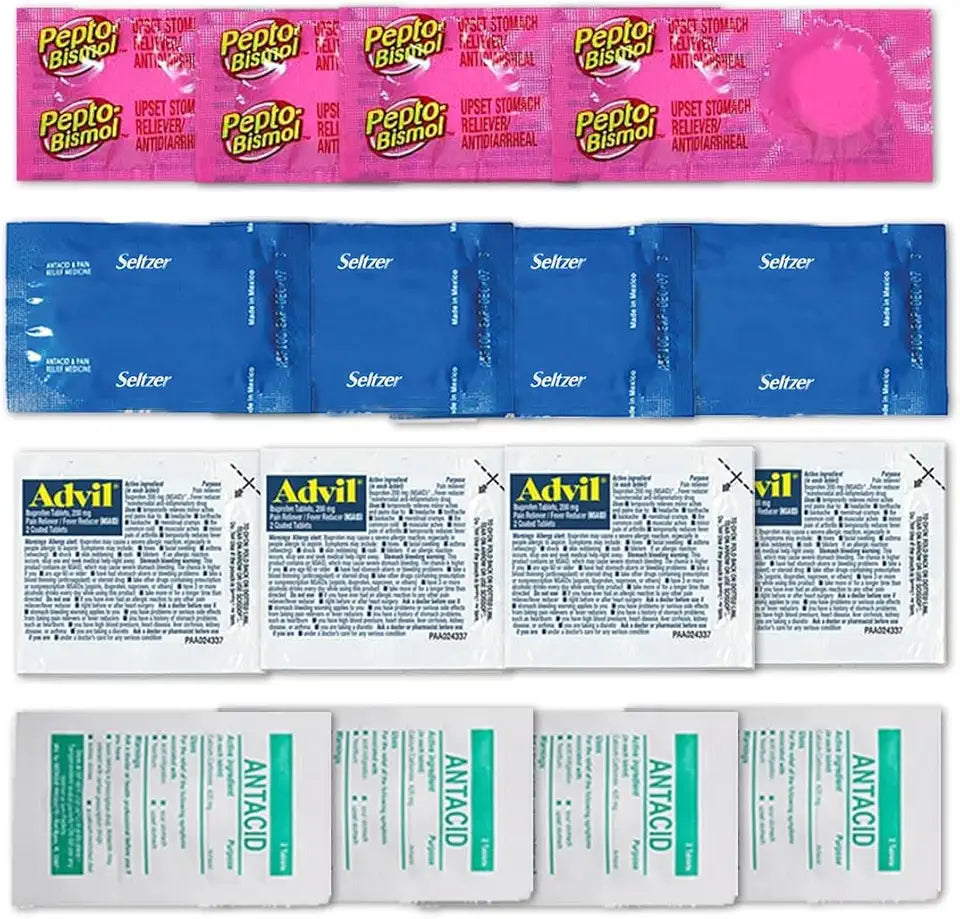 Ibuprofen Sodium Bicarbonate Antacids 48 Pcs Travel Medicine Kit 3 Sets F15336