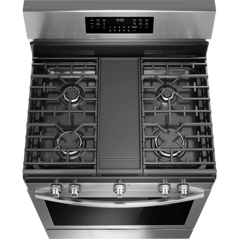 30 in. 5 Burner Freestanding Gas Range in Stainless Steel with True Convection and Air Fry Q84898