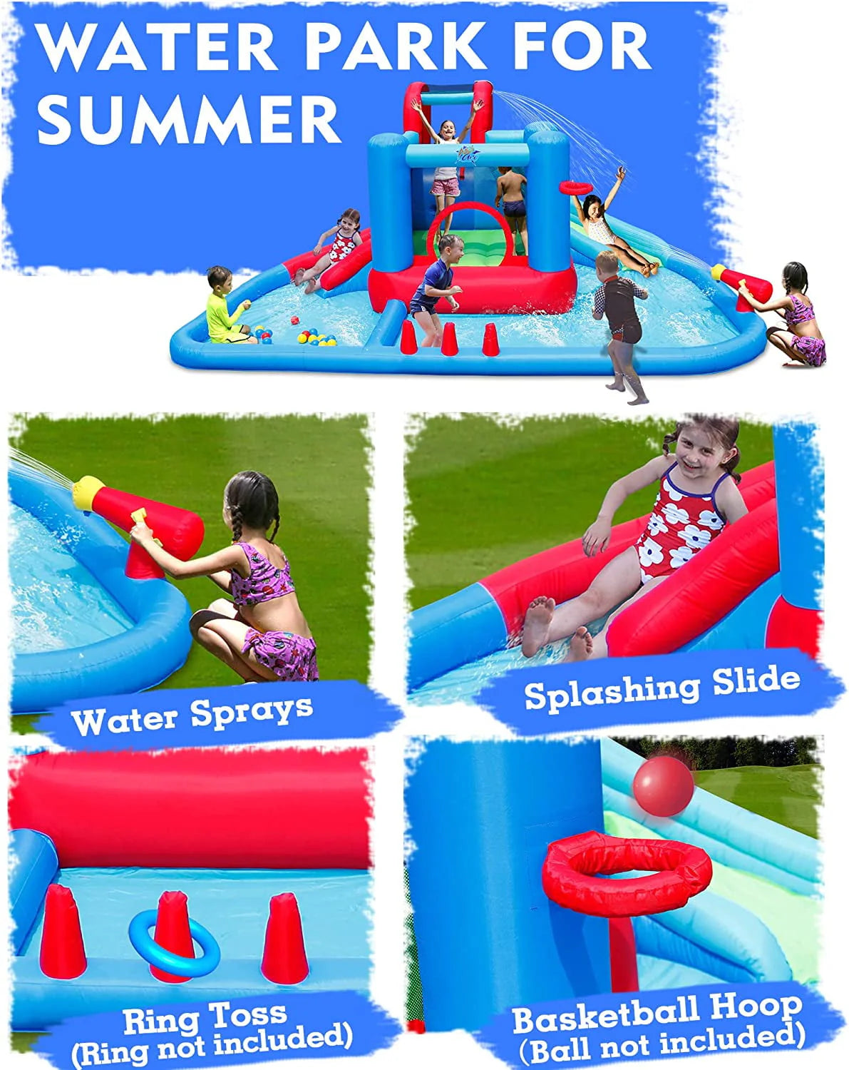 Inflatable Water Slide with Pool L69716