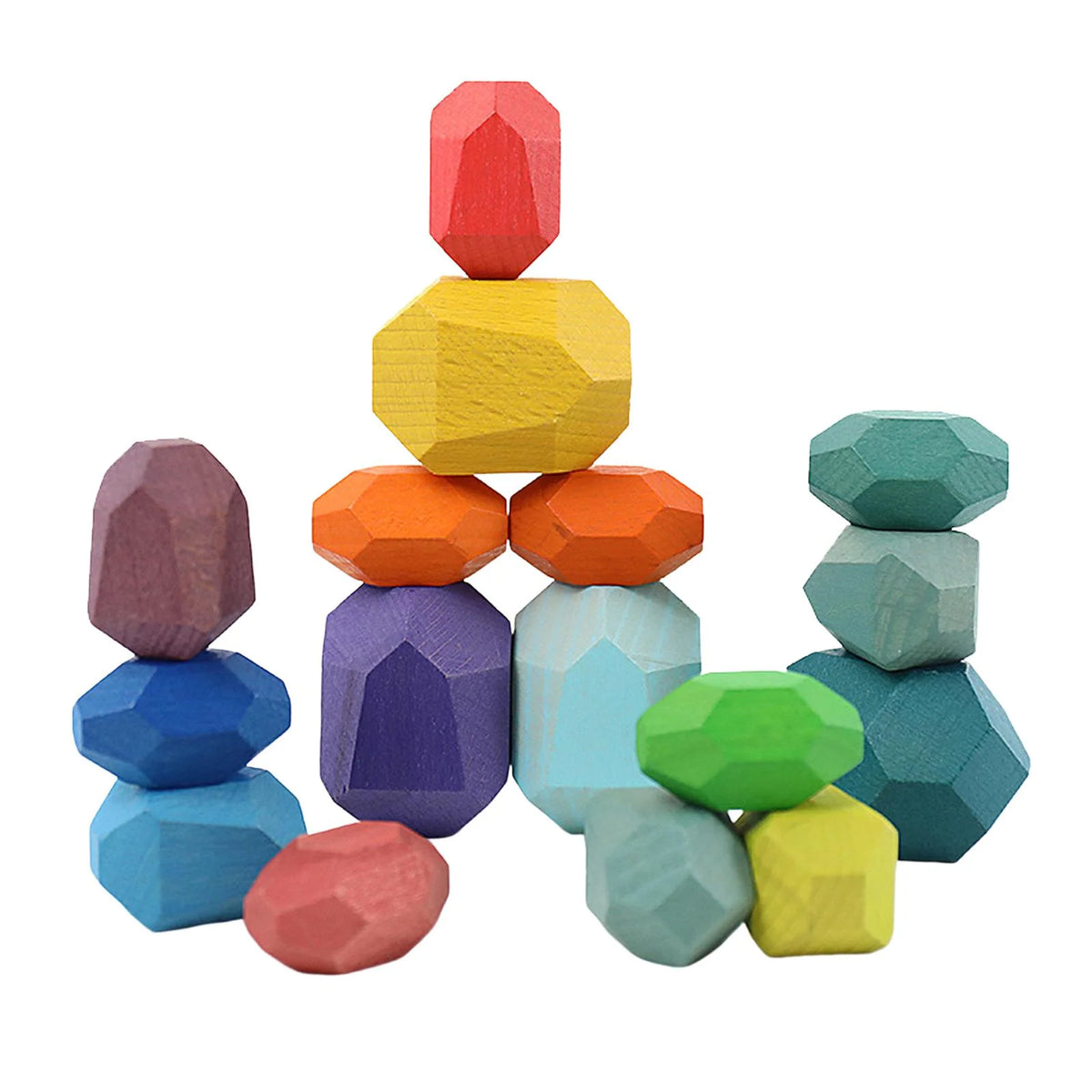 Wooden Sorting Stacking Balancing Stone Building Blocks N172001