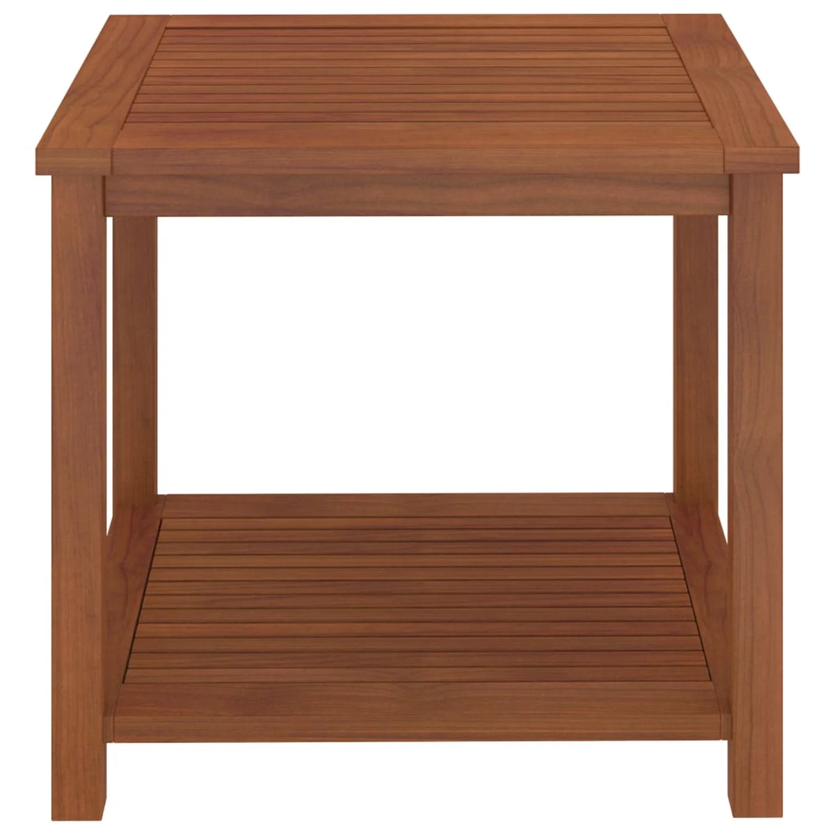 Rustic Acacia Wood Side Table with Storage Shelf Q2458
