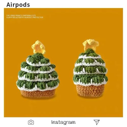 Hand-Crocheted Christmas Tree AirPods Pro2 Case J417002