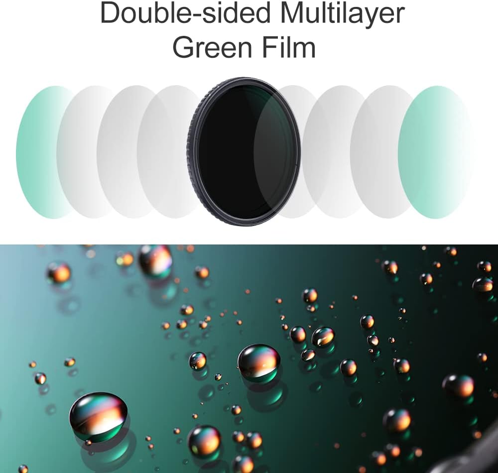 82mm Variable ND Filter ND8-ND128 Neutral Density Filter, Japan AGC Optical Glass, Pack of 2 C953305