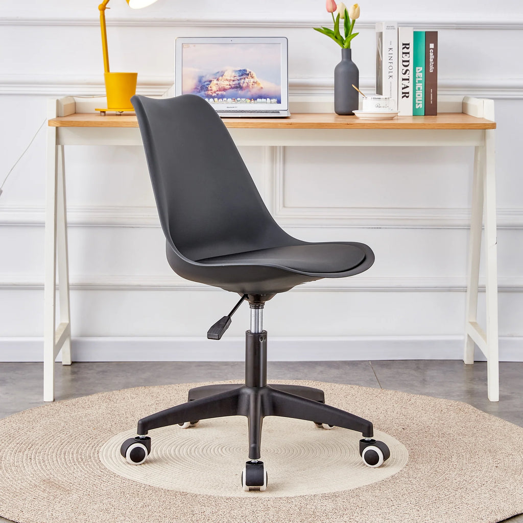 Black Adjustable 360 °Swivel Armless Computer Chair W7864