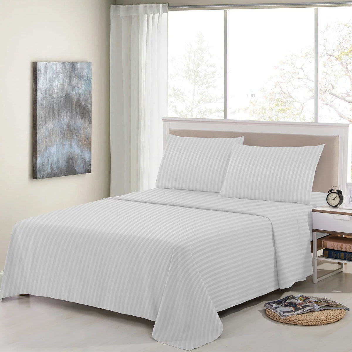 Grey King 4 Piece Microfiber Deep Pocket Bed Sheet Set Y997695