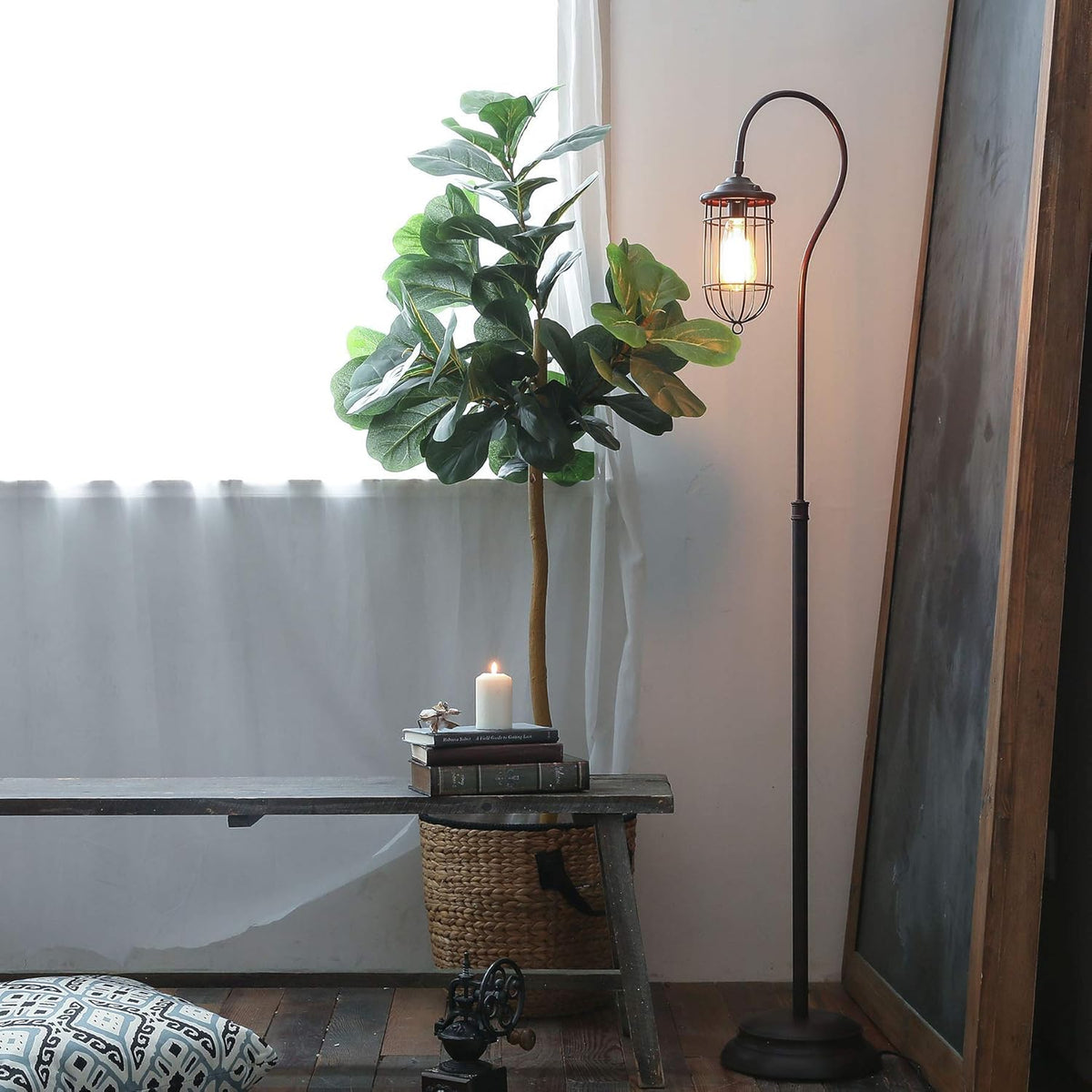 Adjustable Cage Shade Floor Lamp R194