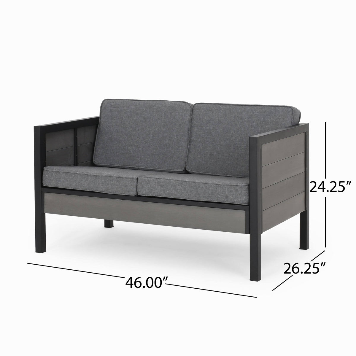 4pc Faux Wood Chat Set - Gray B882096