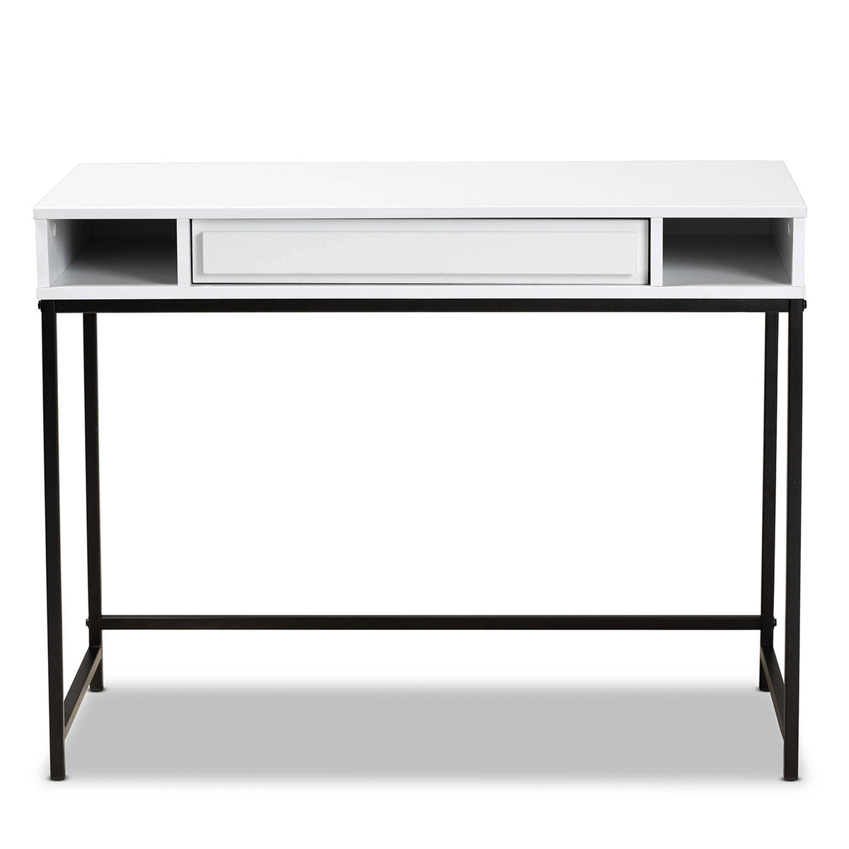 White 1-Drawer Wood and Metal Desk A969