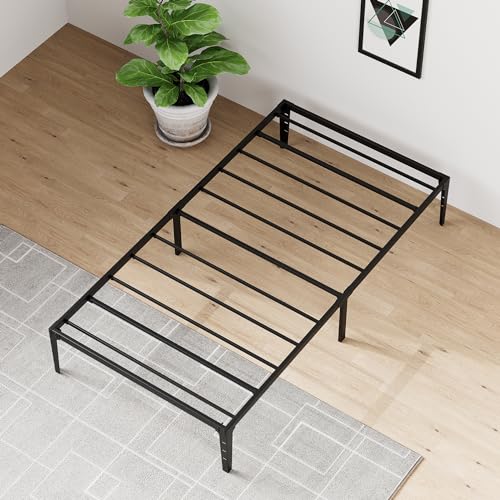 Twin Metal Low Profile Bed Frame with Steel Slats Support P96201