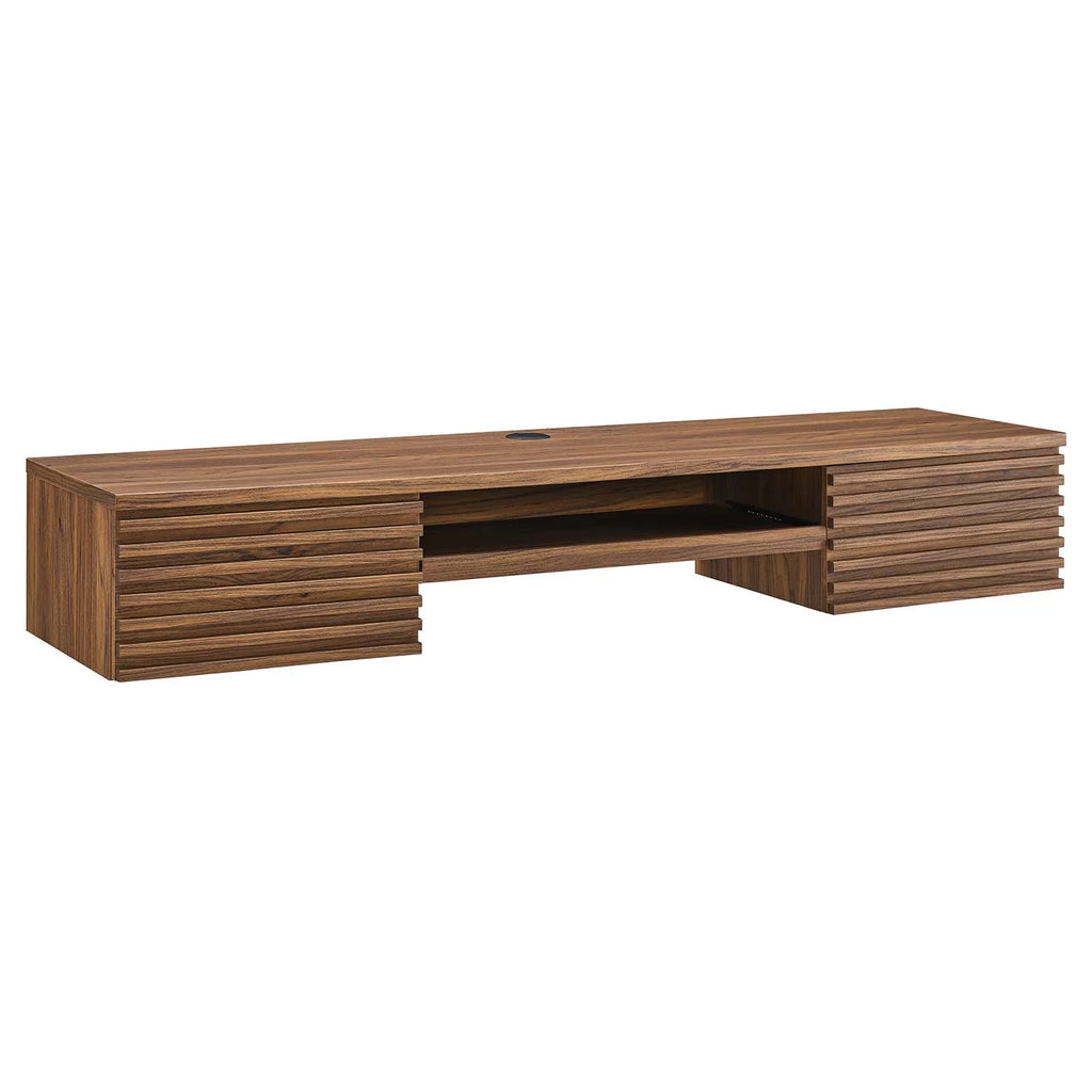 Wall Mount Wood Office Desk in Walnut T453