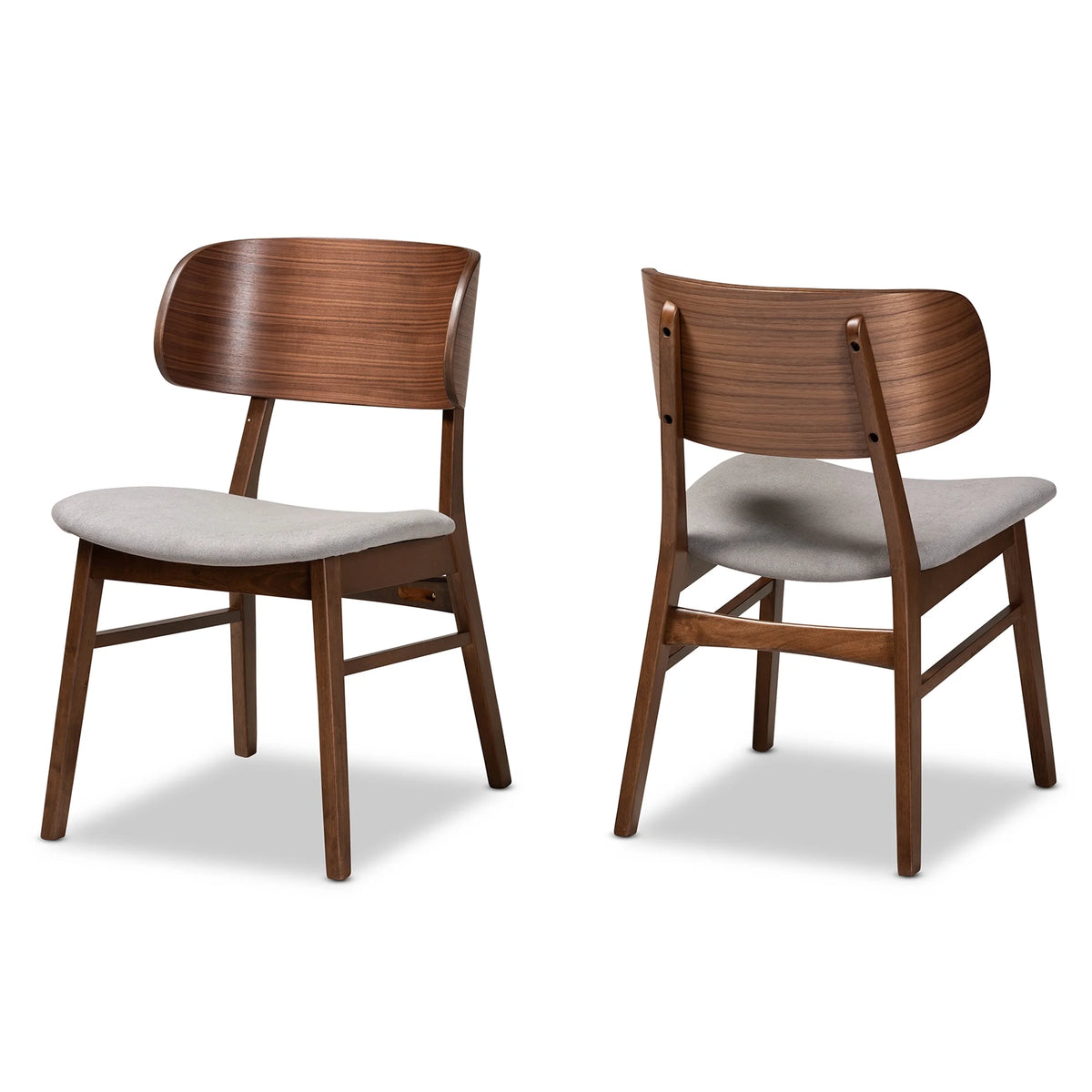 Grey/Walnut Brown Dining Chair, Set of 2 B544