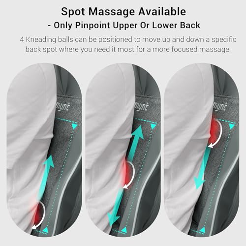 3D Shiatsu Neck and Back Massager with 10 Deep Kneading Nodes and Heat, Black D291594