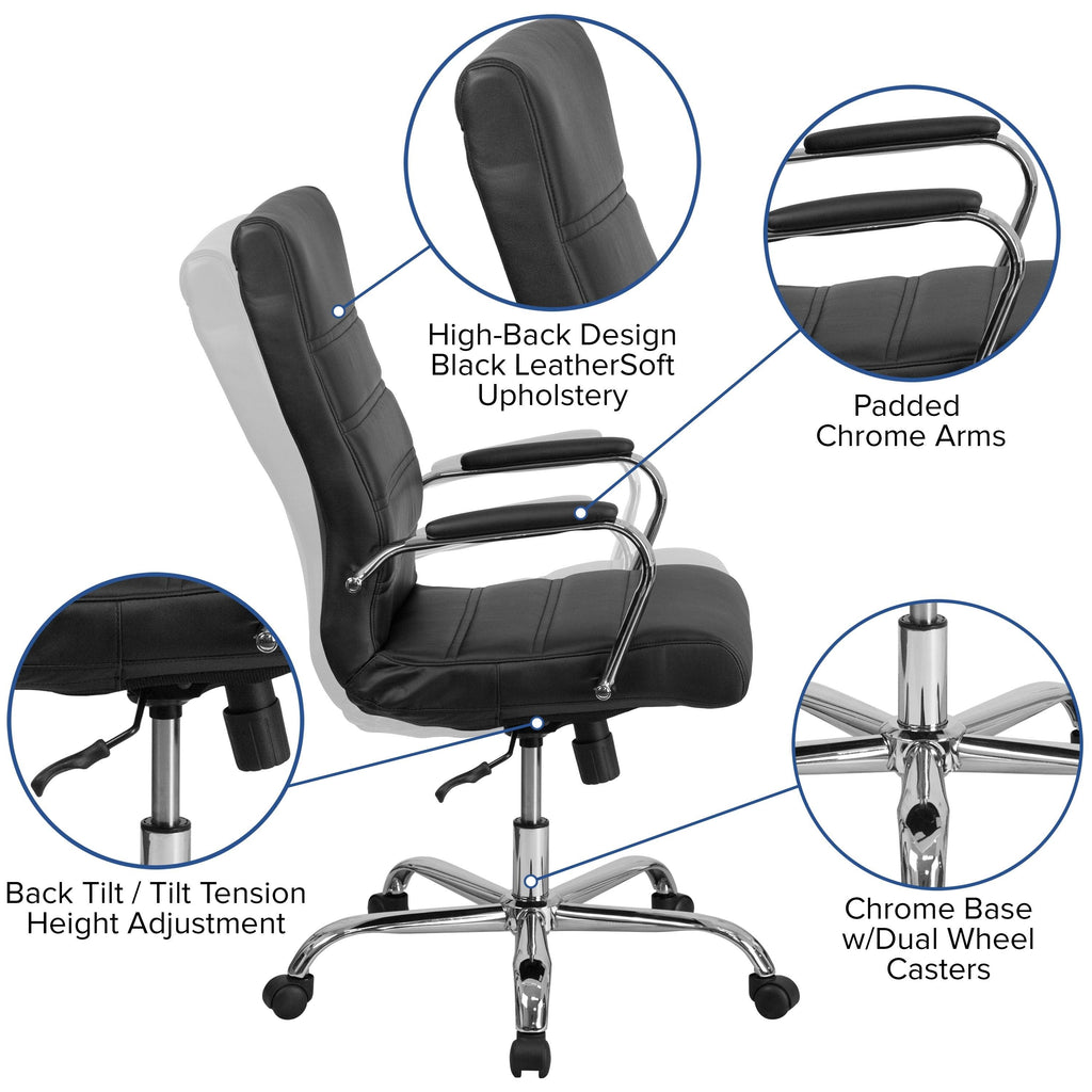 High Back Bonded Leather Executive Swivel Chair U504757