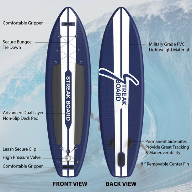 11ft Inflatable Stand Up Paddle Board with Aluminum Paddle, Leash, Backpack Z141
