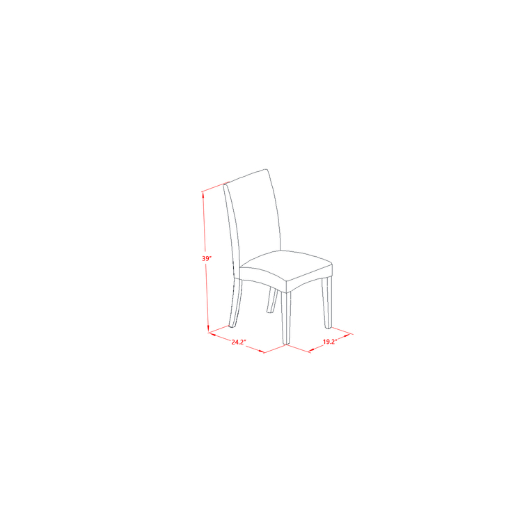 Black Linen Fabric Parson Chair, Set of 2 O65677