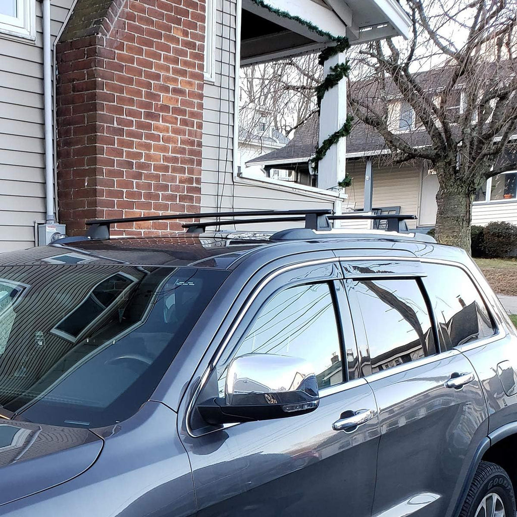 Black Roof Top Cross Bars Rack Cargo Carrier F4557