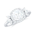 14K White Gold Cushion Cut Moissanite Halo Engagement Ring K135588