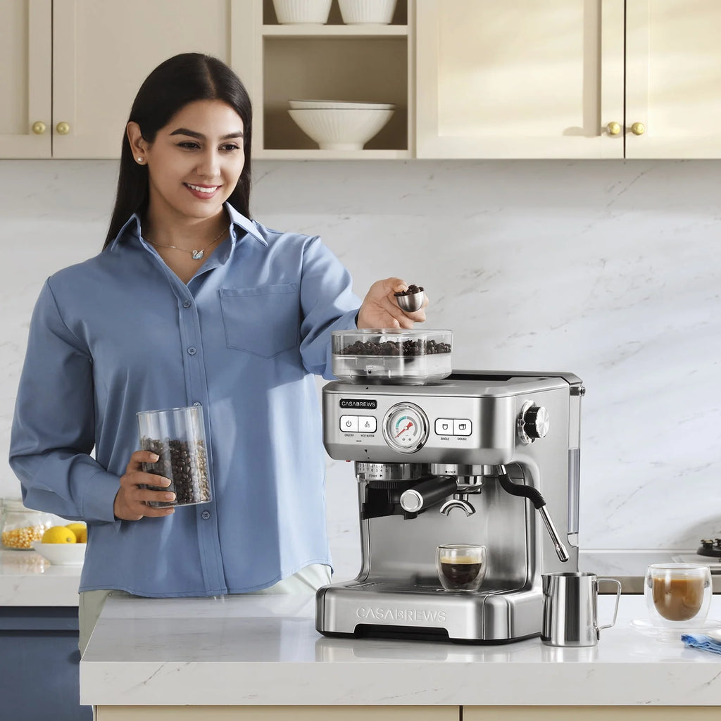 20 Bar Espresso Machine with Grinder and 92oz Water Tank I561