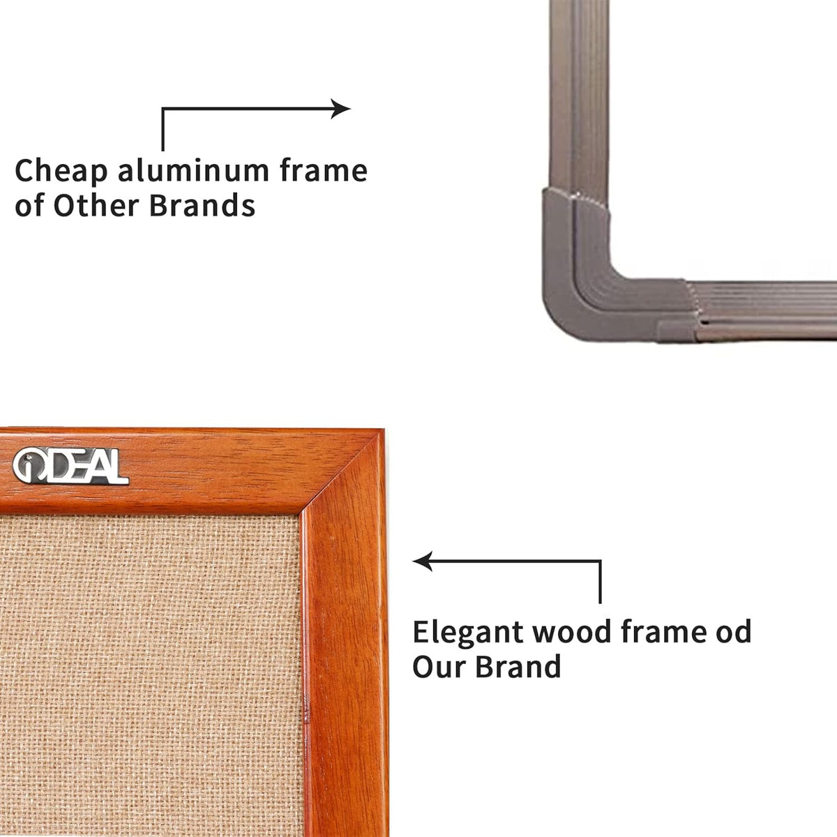 100% Wood Framed Canvas Wall Mounted Bulletin Board 48x36'' F18128