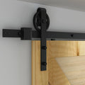 Black Rolling Barn Door Hardware Kit Rail I25379