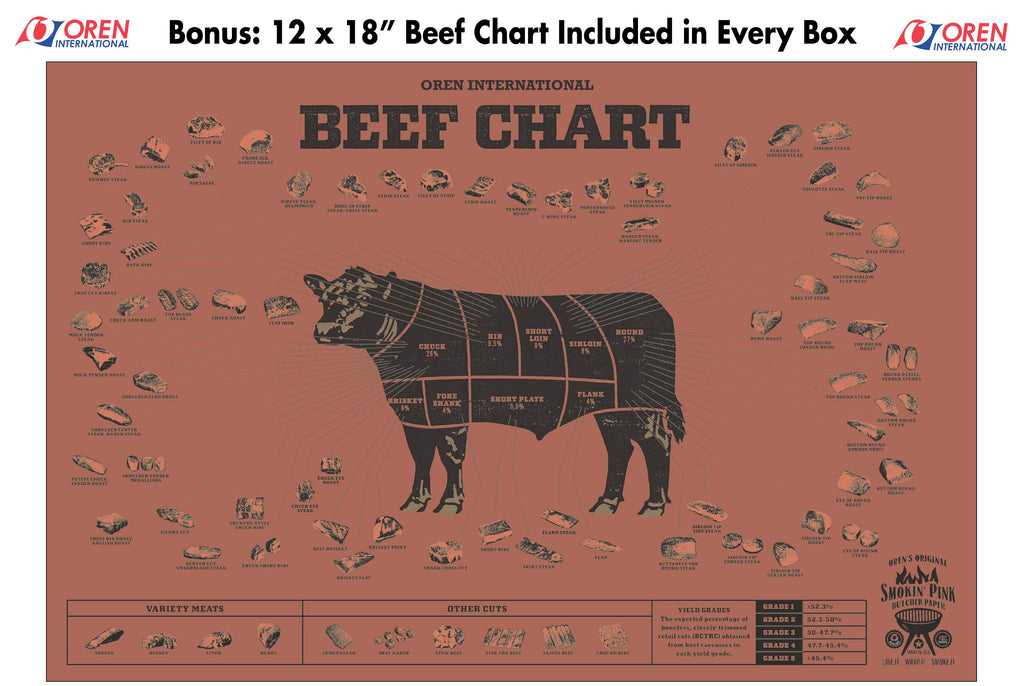 Pink Kraft Butcher Paper Roll 17.25" x 200' N257