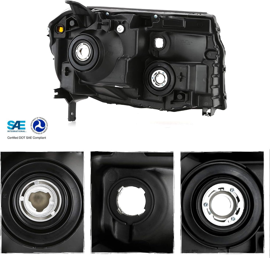 Chrome Halogen Headlight Driver Left Side Replacement U508263