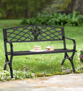Cast Iron Metal Patio Bench with Armrests L778