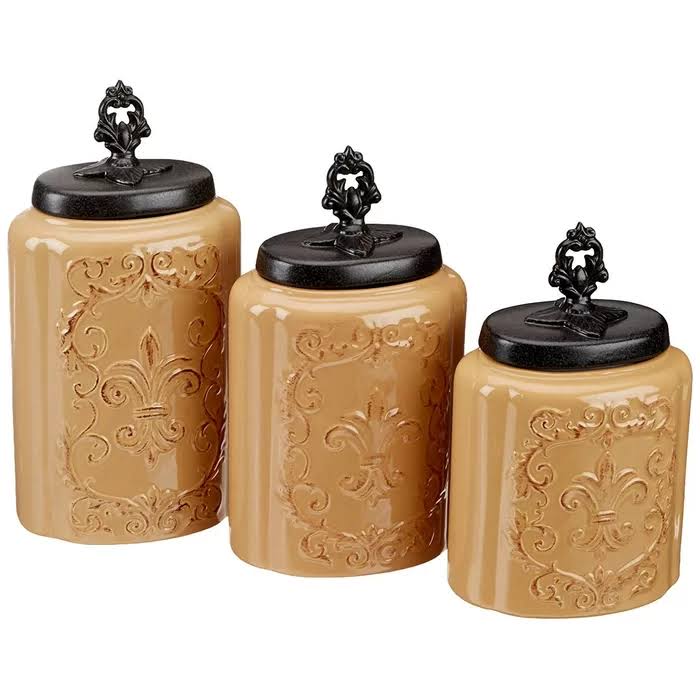 3-Piece White Canister Set J1922