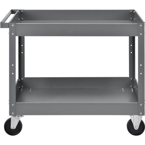 2 Shelf Deep Tray Steel Stock Cart 500 lb. Capacity V64017