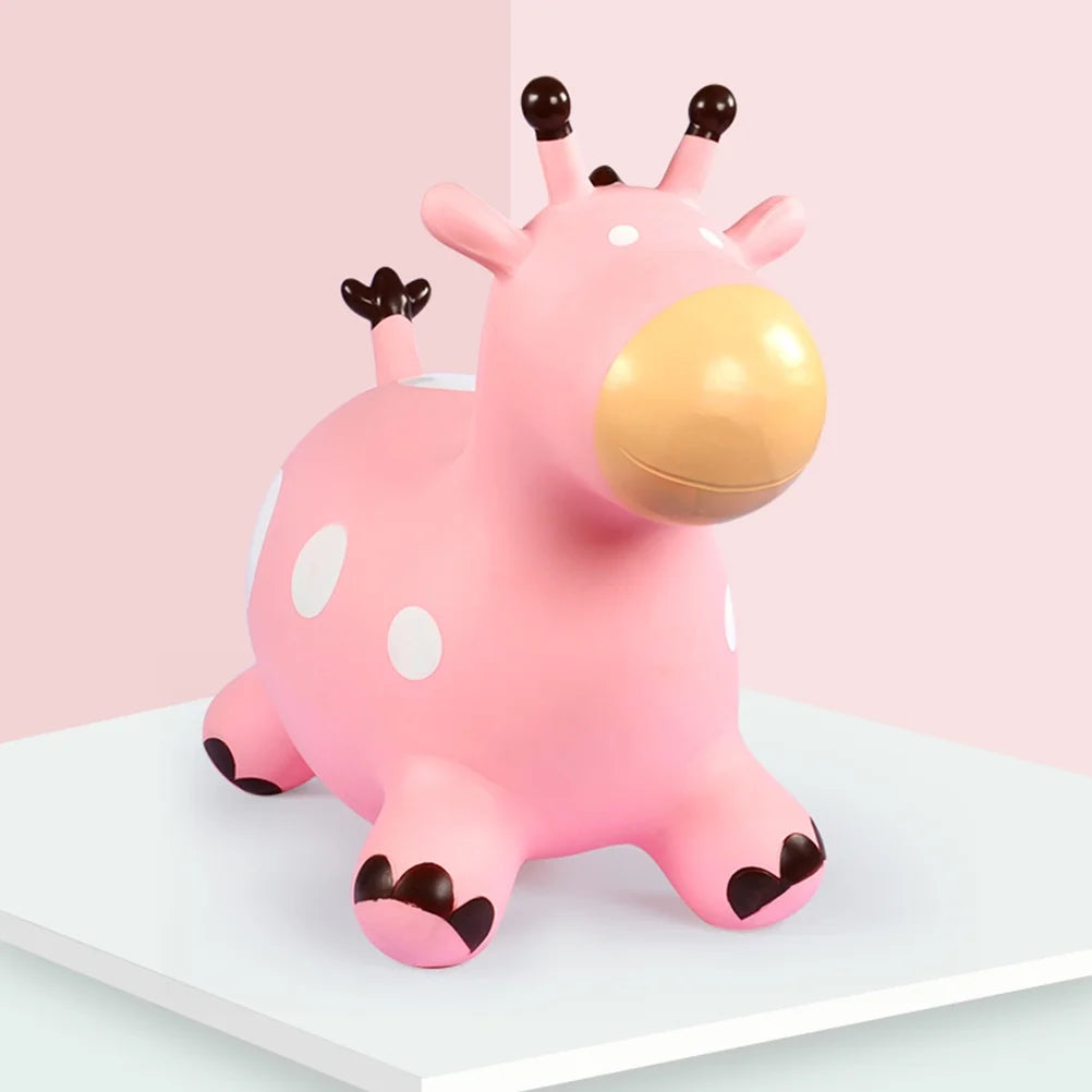 Inflatable Bouncing Horse Outdoor Toy with Air Pump (Pink) I308
